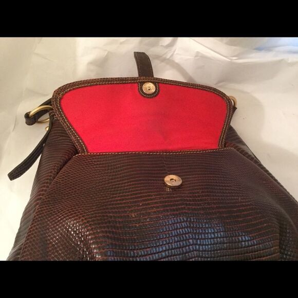 Dooney & Bourke Snake Embossed Print Red - Picture 6 of 11